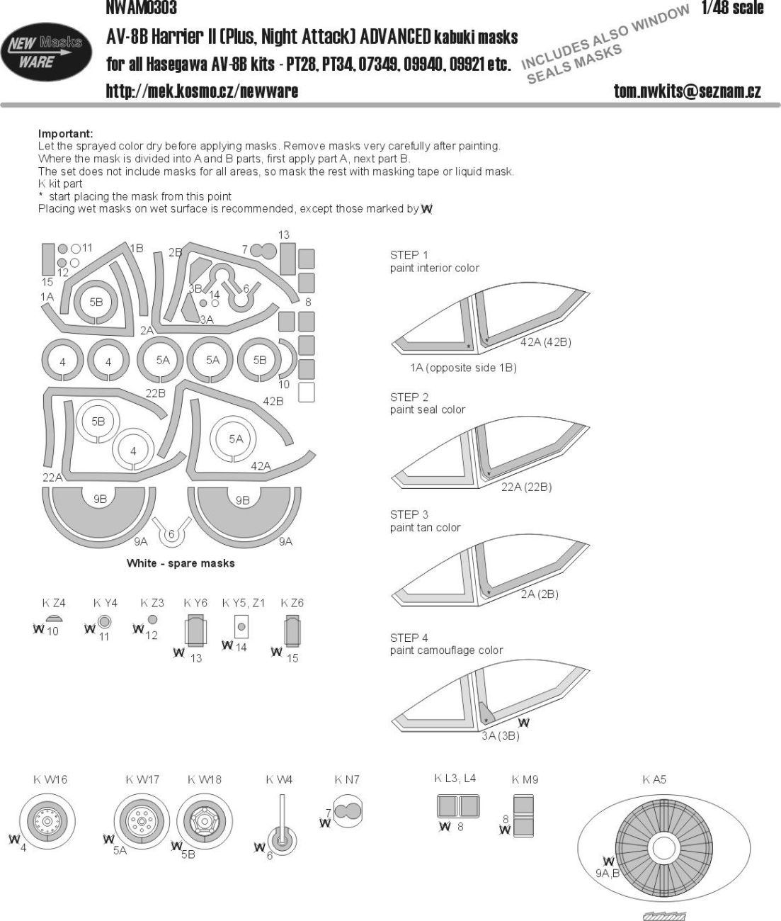 1:48 Mask AV-8B Harrier II ADVANCED (HAS)