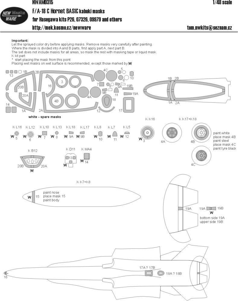 1:48 Mask F/A-18 C Hornet BASIC (HAS)