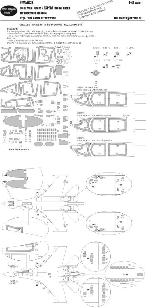 1:48 Mask Su-30 MKK Flanker G EXPERT (HOBBYB)