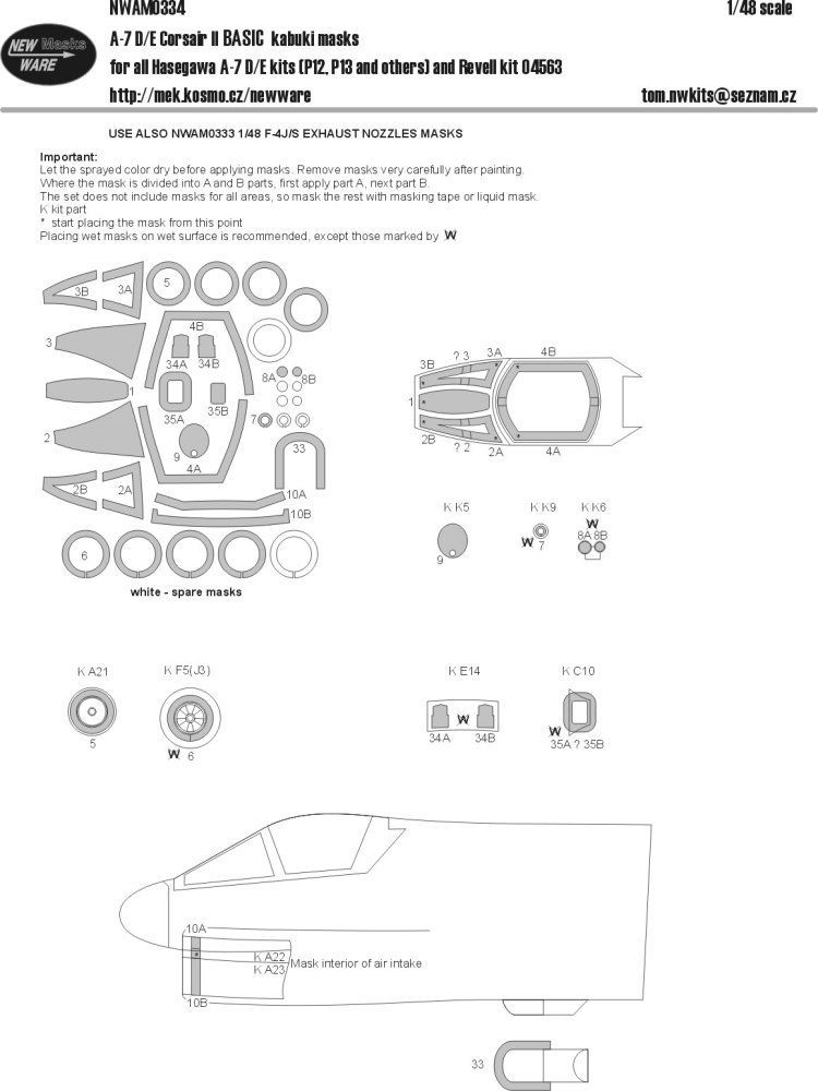 1:48 Mask A-7 D/E Corsair II BASIC (HAS)