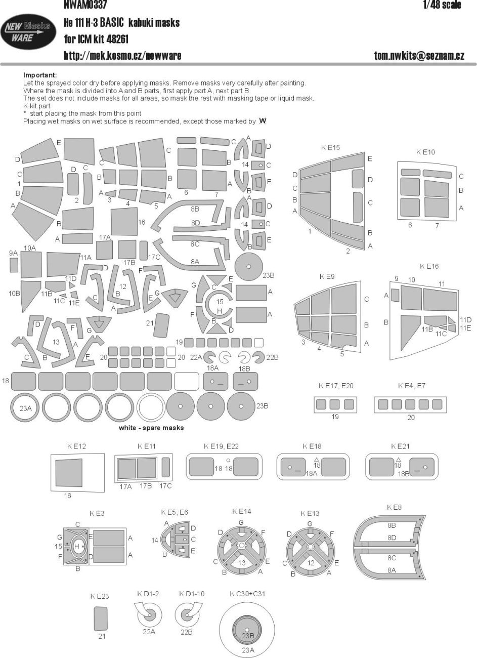 1:48 Mask He 111 H-3 BASIC (ICM 48261)