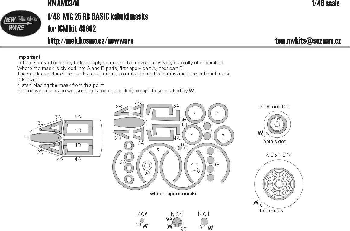 1:48 Mask MiG-25 RB BASIC (ICM 48902)