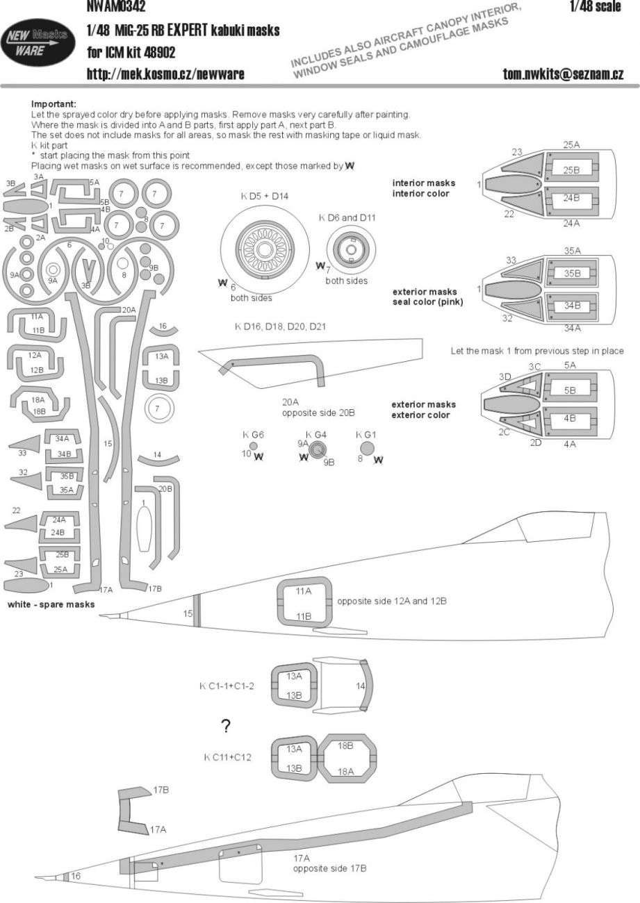 1:48 Mask MiG-25 RB EXPERT (ICM 48902)