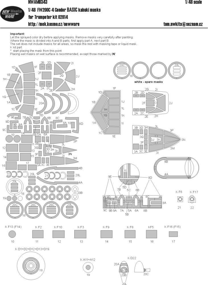1:48 Mask FW 200C-4 Condor BASIC (TRUMP 02814)