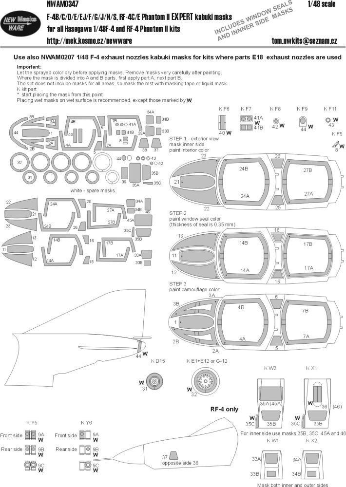 1:48 Mask for F-4 & RF-4 Phantom II EXPERT (HAS)