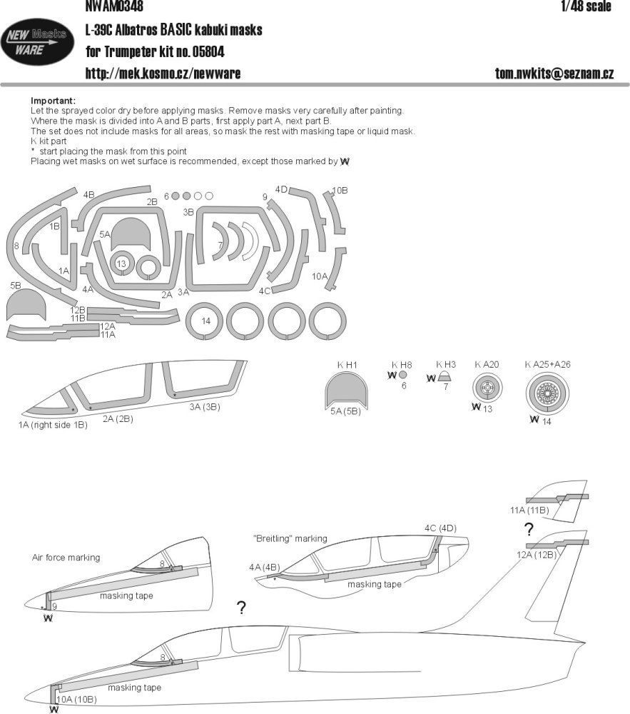 1:48 Mask L-39C Albatros BASIC (TRUMP 05804)