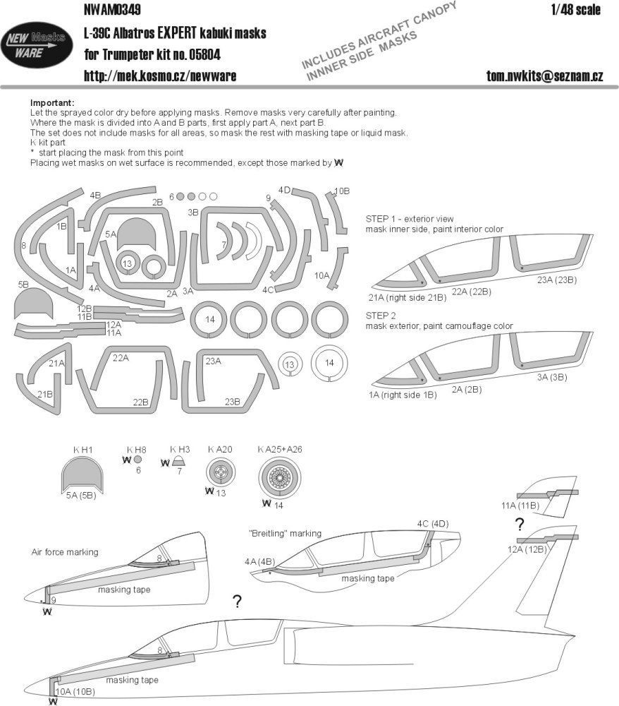 1:48 Mask L-39C Albatros EXPERT (TRUMP 05804)