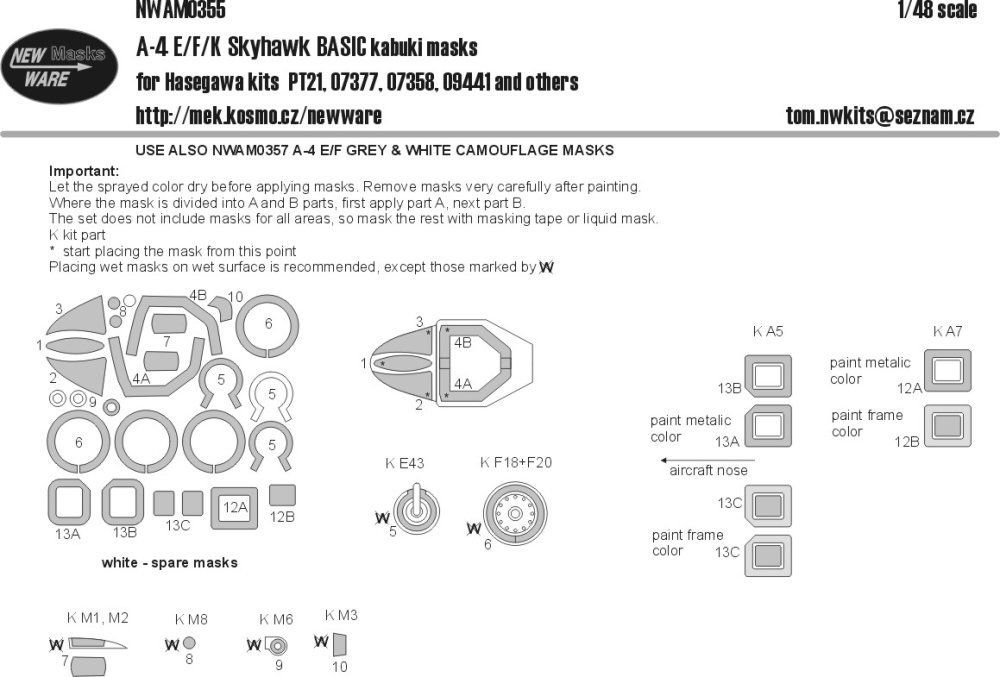 1:48 Mask A-4 E/F/K Skyhawk BASIC (HAS)