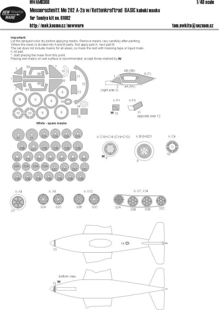 1:48 Mask Me 262 A-2a w/ Kettenkraftad BASIC (TAM)