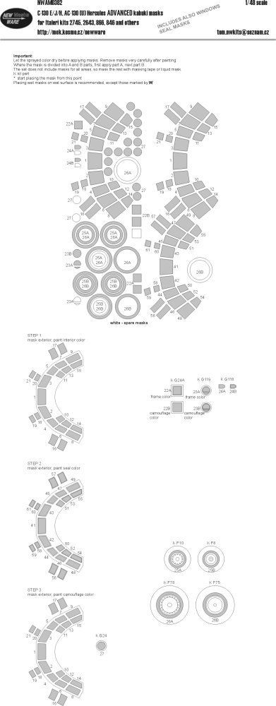 1:48 Mask C-130 E/J/H,AC-130 Hercules ADVAN. (ITA)