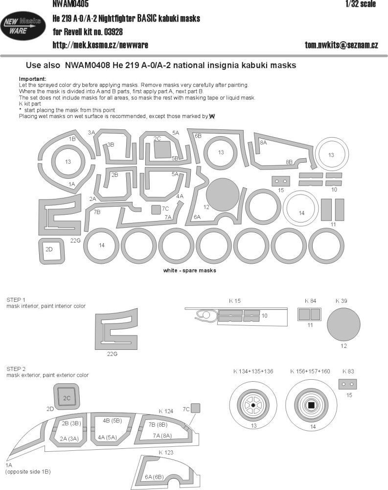 1:32 Mask He 219 A-0/A-2 Nightfighter BASIC (REV)