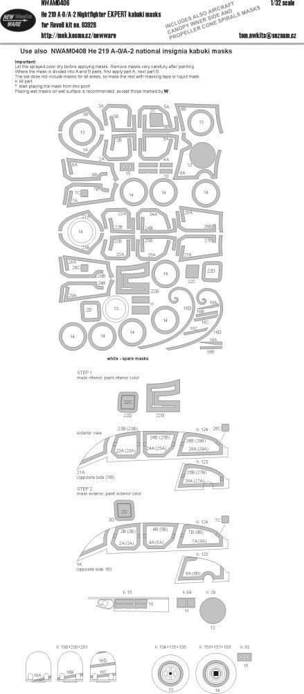 1:32 Mask He 219 A-0/A-2 Nightfighter EXPERT (REV)