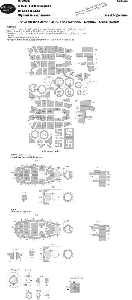 1:48 Mask Dornier Do 17Z-10 EXPERT (ICM 48243)