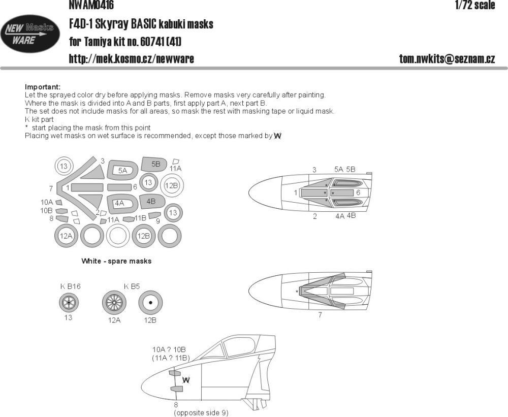 1:72 Mask F4D-1 Skyray BASIC (TAM 60741)