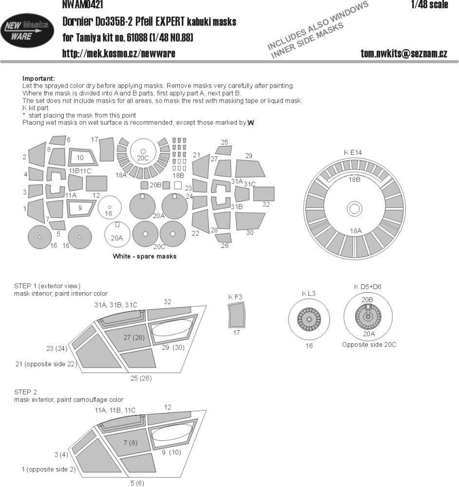 1:48 Mask Dornier Do 335B-2 Pfeil EXPERT (TAM)