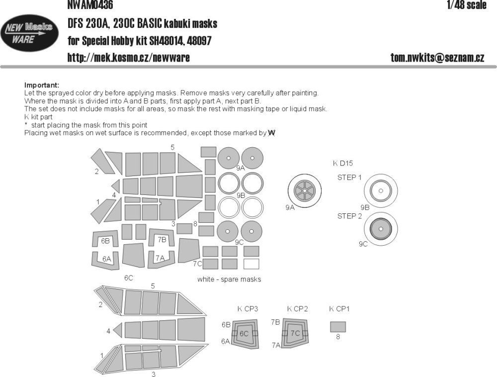 1:48 Mask DFS 230A, 230C BASIC (SP.HOB. 48014/97)