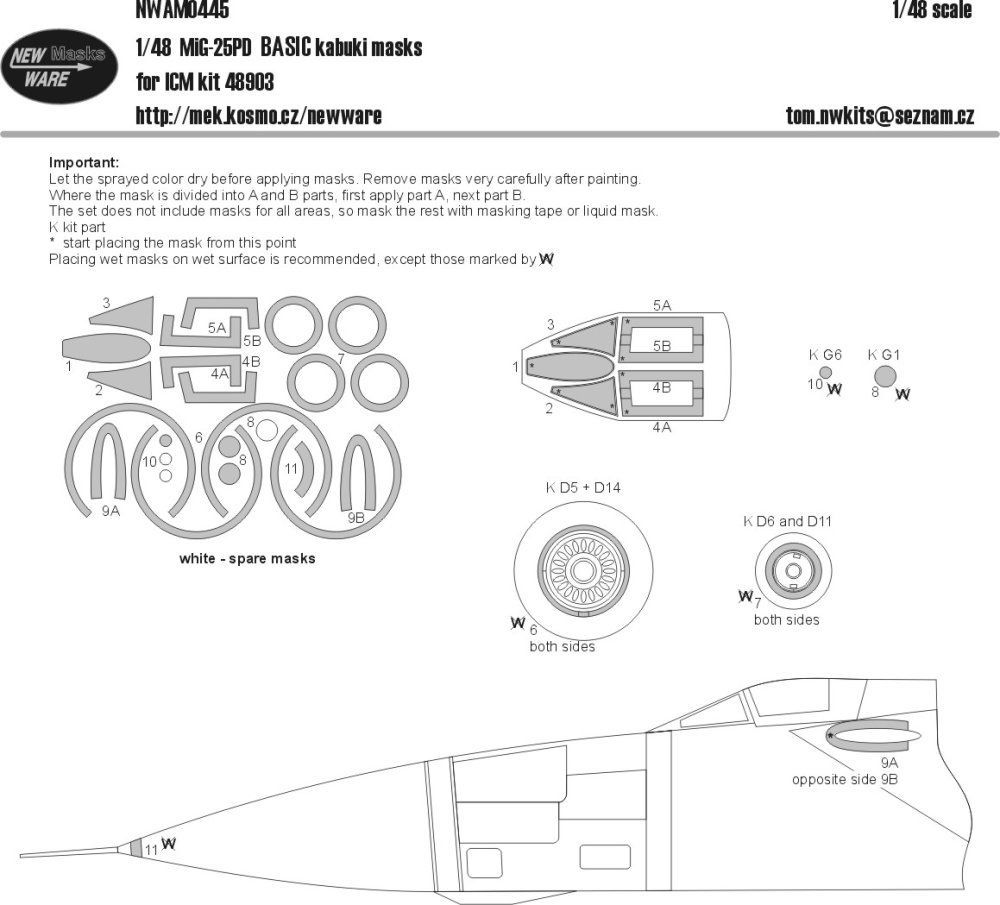 1:48 Mask MiG-25PD BASIC (ICM 48903)