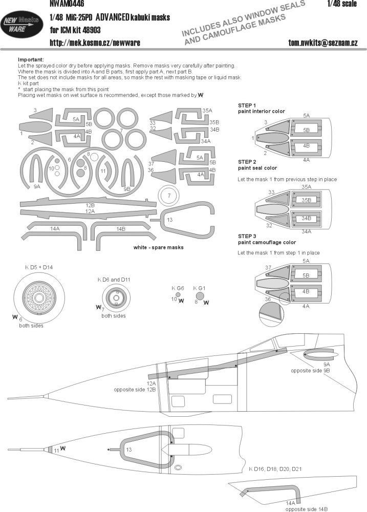 1:48 Mask MiG-25PD ADVANCED (ICM 48903)