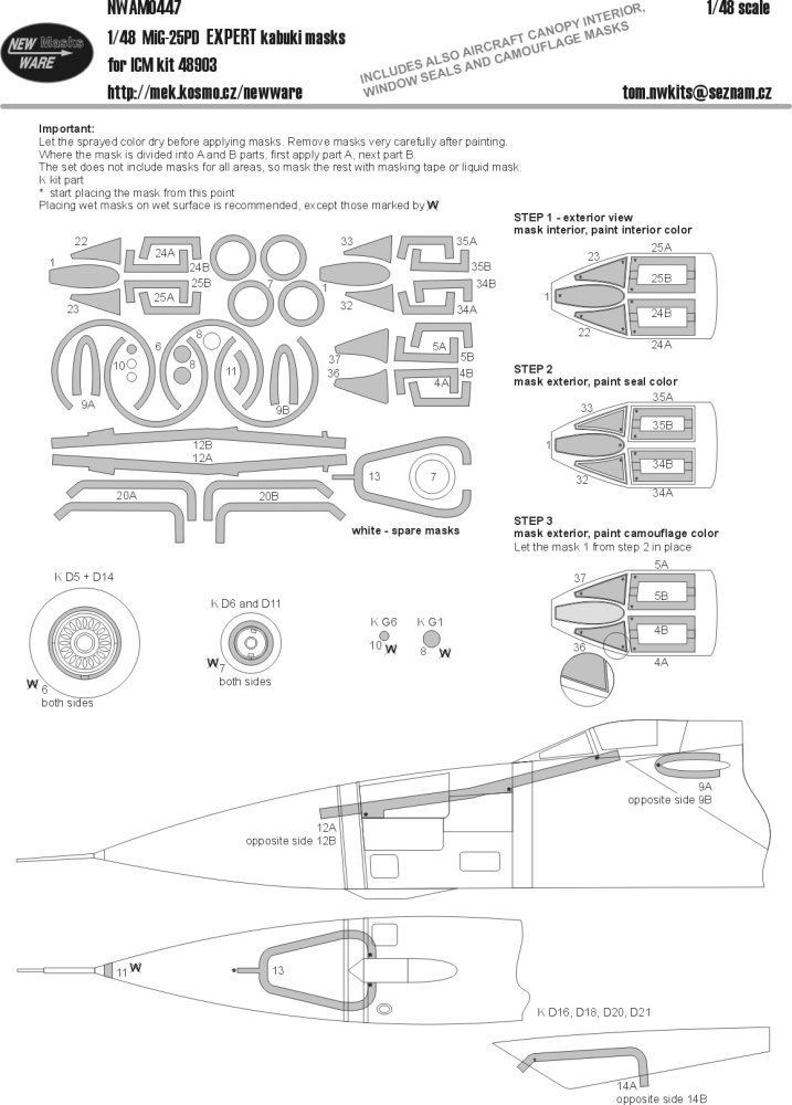 1:48 Mask MiG-25PD EXPERT (ICM 48903)