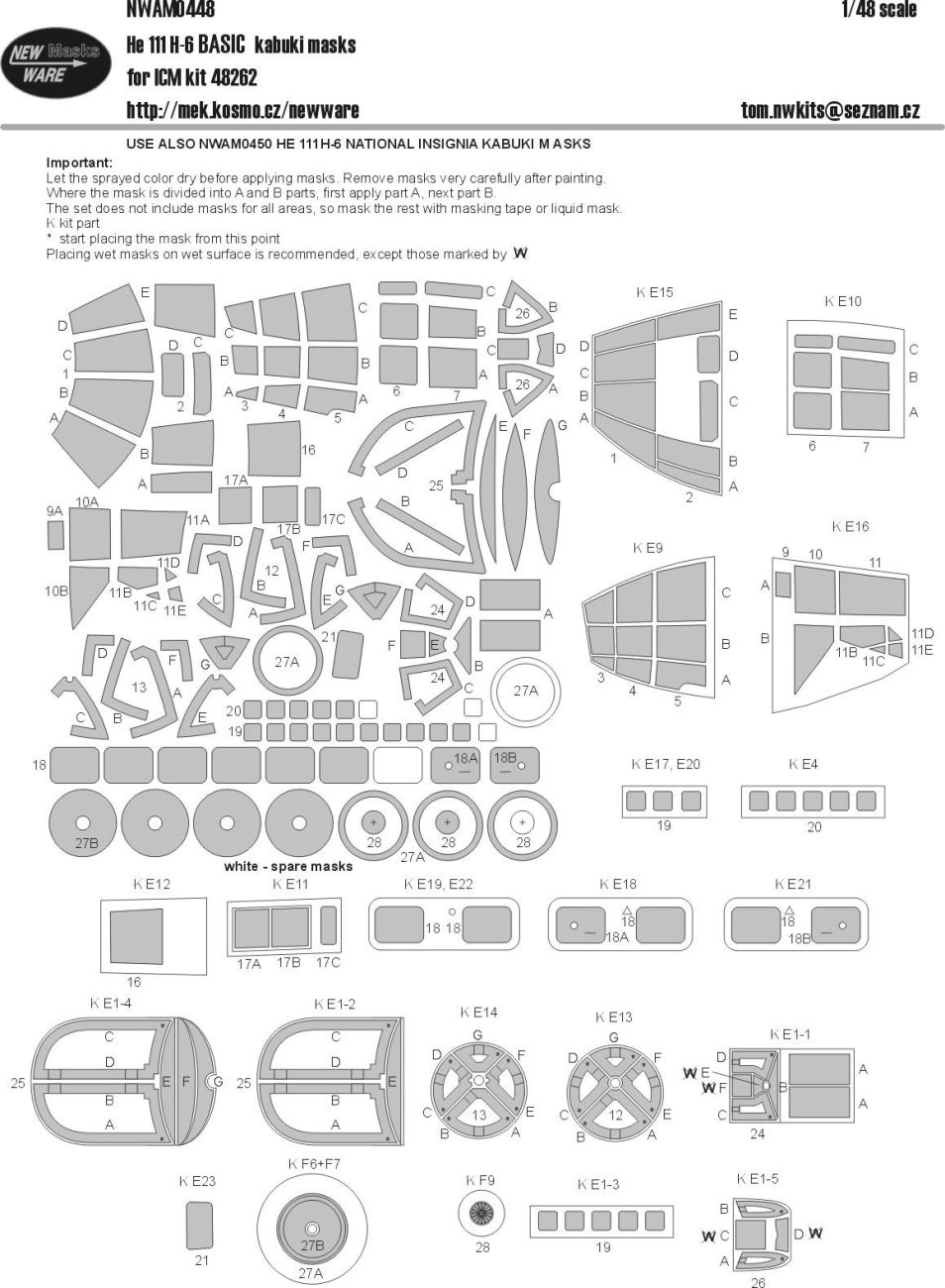 1:48 Mask He-111 H-6 BASIC (ICM 48262)