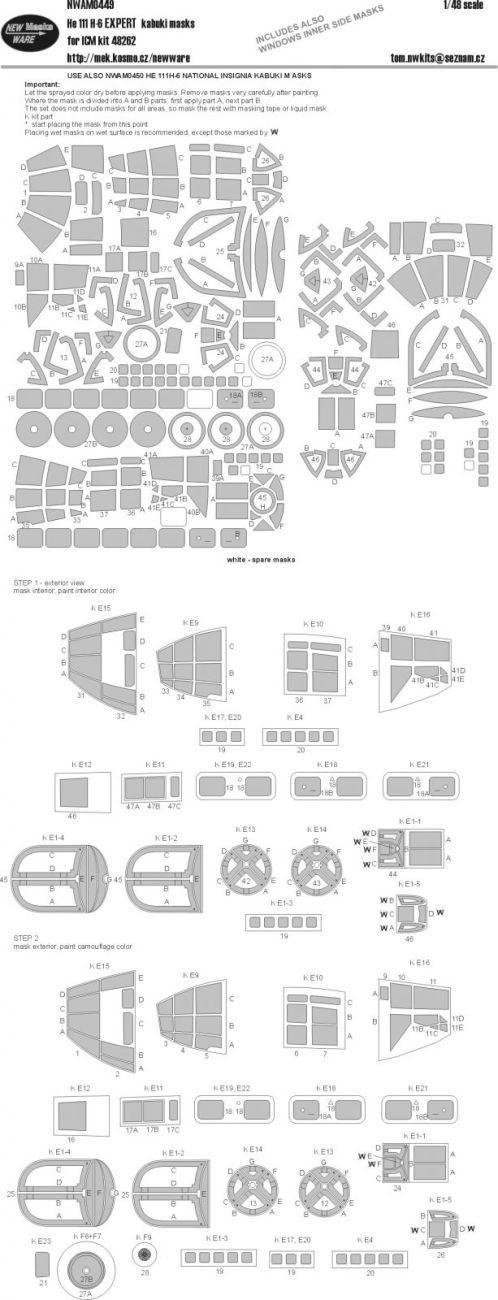 1:48 Mask He-111 H-6 EXPERT (ICM 48262)