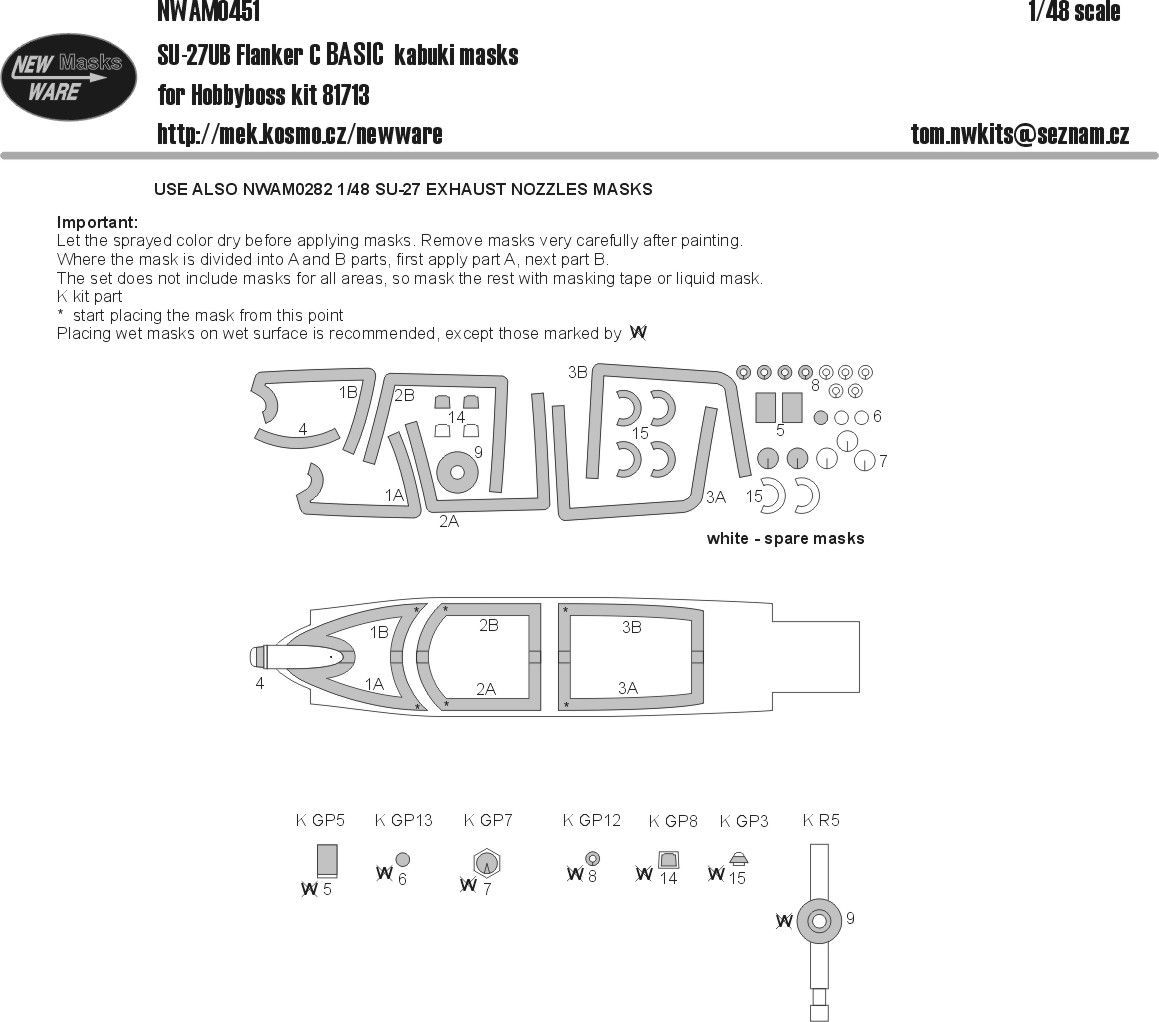 1:48 Mask Su-27UB Flanker C BASIC (HOBBYB 81713)