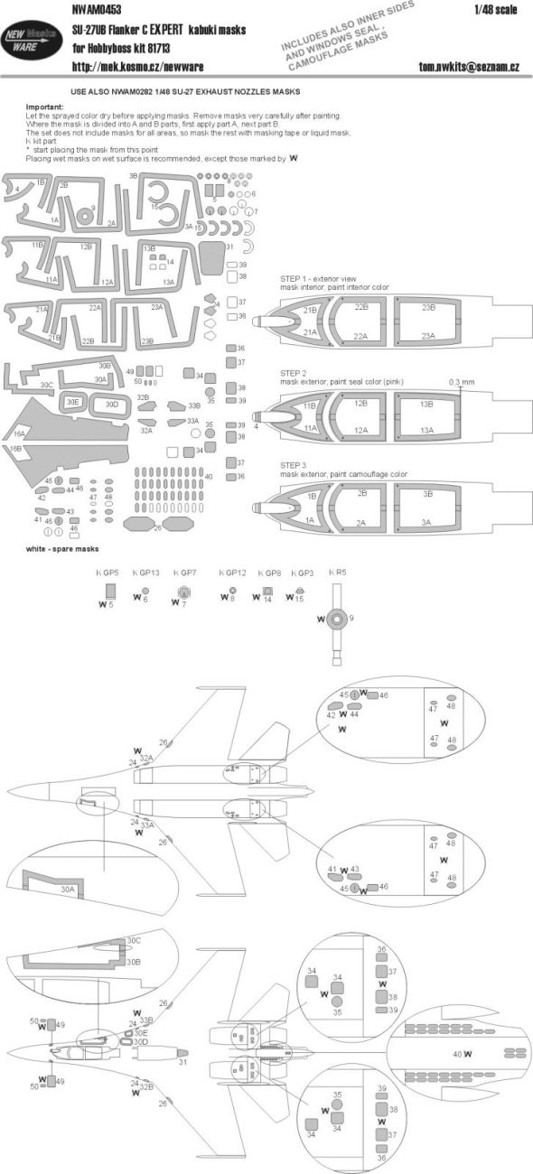 1:48 Mask Su-27UB Flanker C EXPERT (HOBBYB 81713)