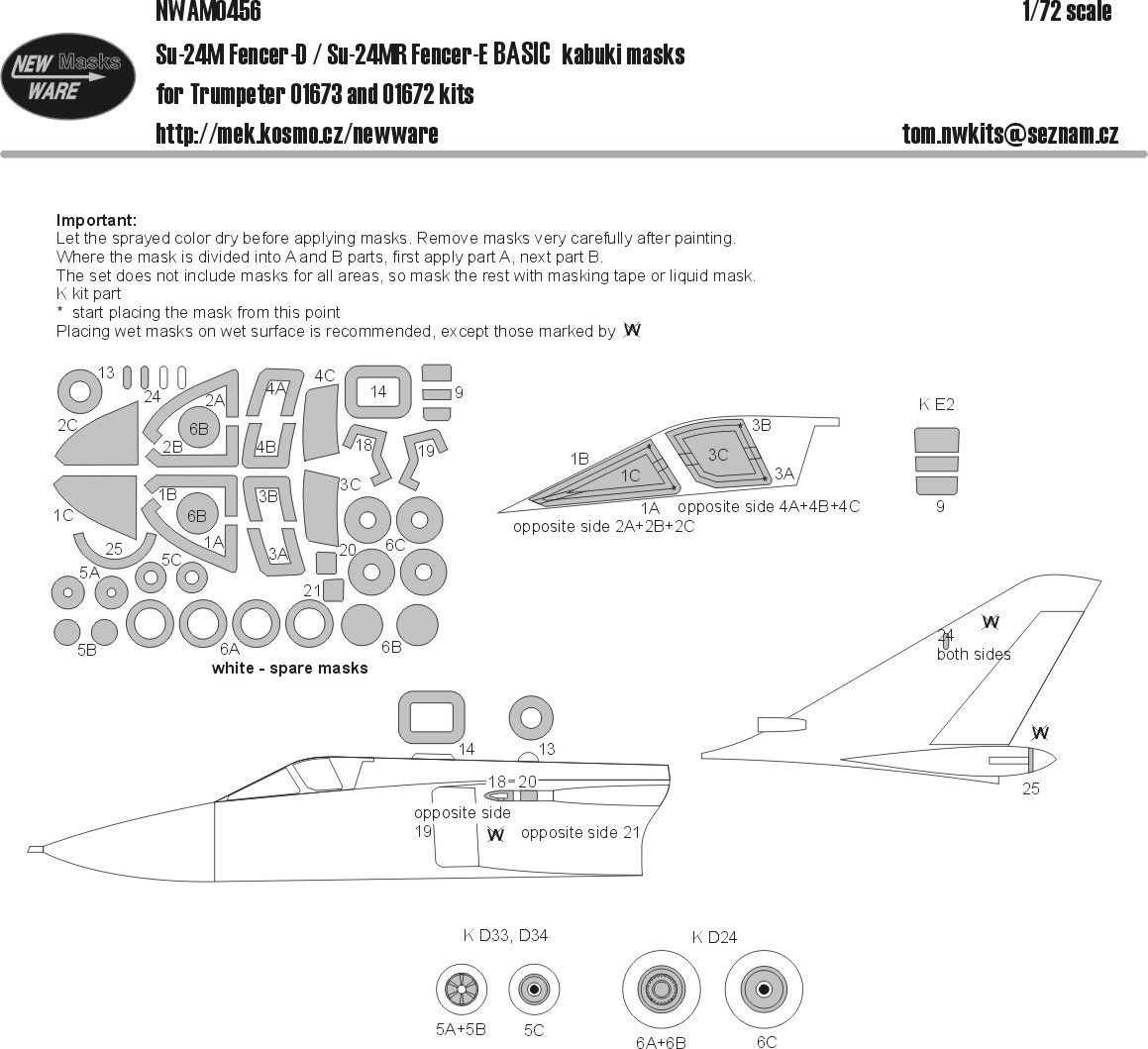 1:72 Mask Su-24M / Su-24MR BASIC (TRUMP)