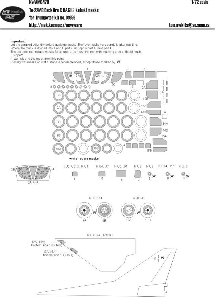 1:72 Mask Tu-22M3 Backfire C BASIC (TRUMP)