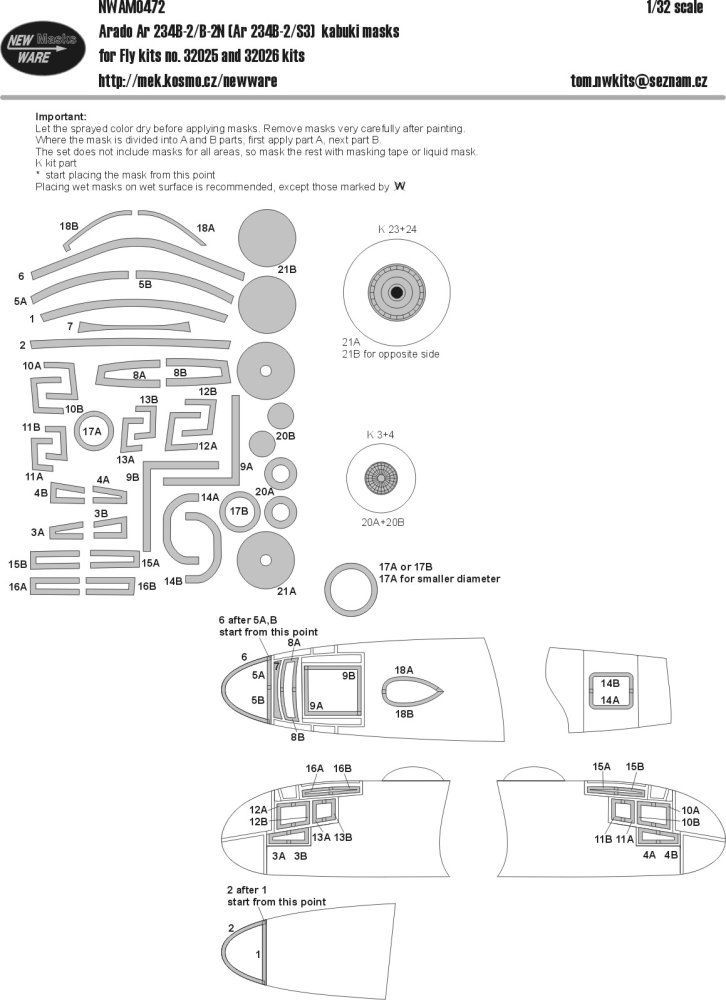 1:32 Mask Ar-234B-2/B-2N / Ar-234B-2/S3 (FLY)