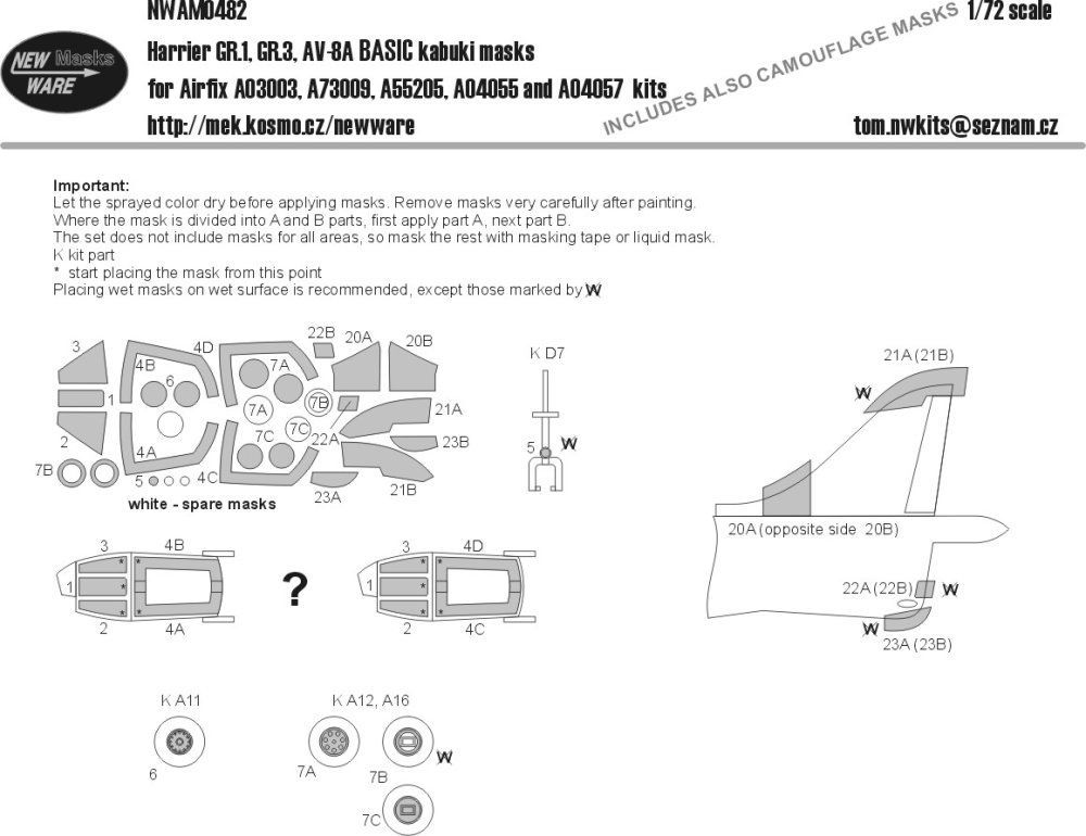 1:72 Mask Harrier GR.1/GR.3/AV-8A BASIC (AIRFIX)