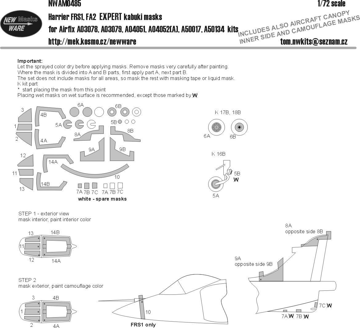 1:72 Mask Harrier FRS1/FA2 EXPERT (AIRFIX)