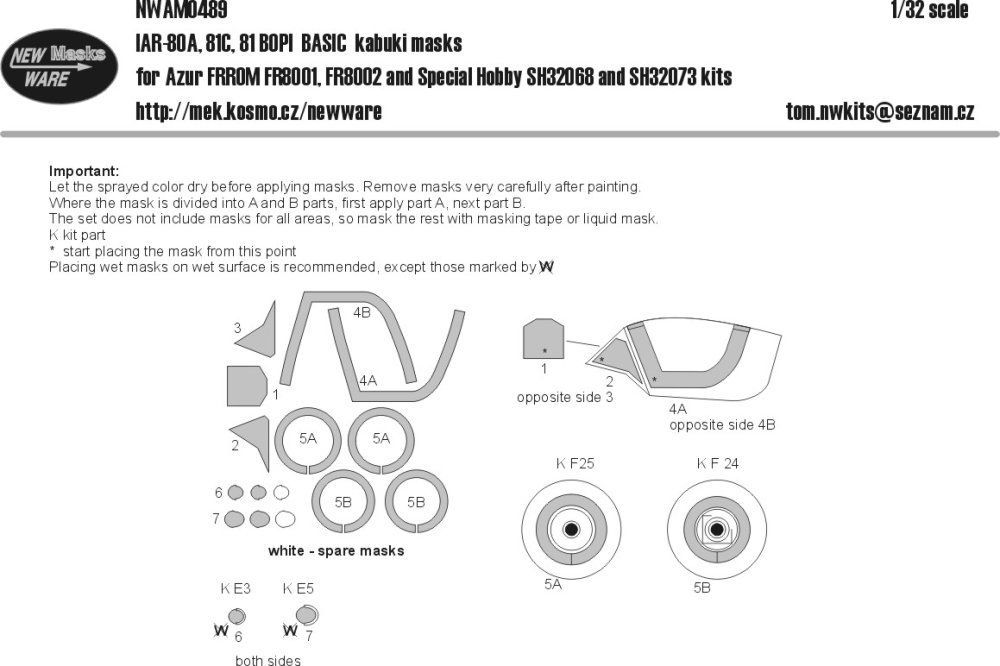 1:32 Mask IAR-80A, 81C, 81 BOPI BASIC (FRROM/SH)