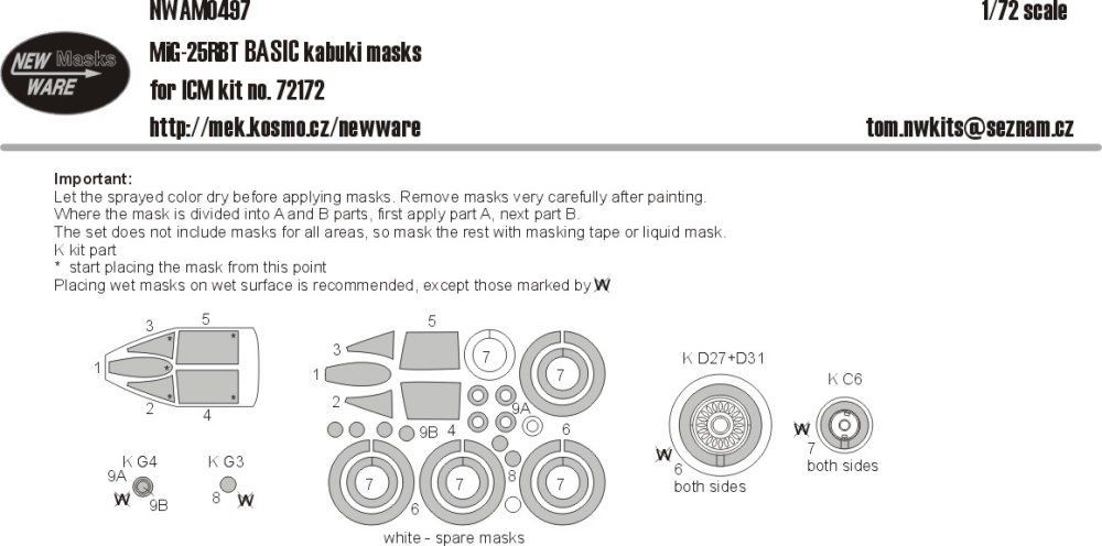 1:72 Mask MiG-25RBT BASIC (ICM 72172)