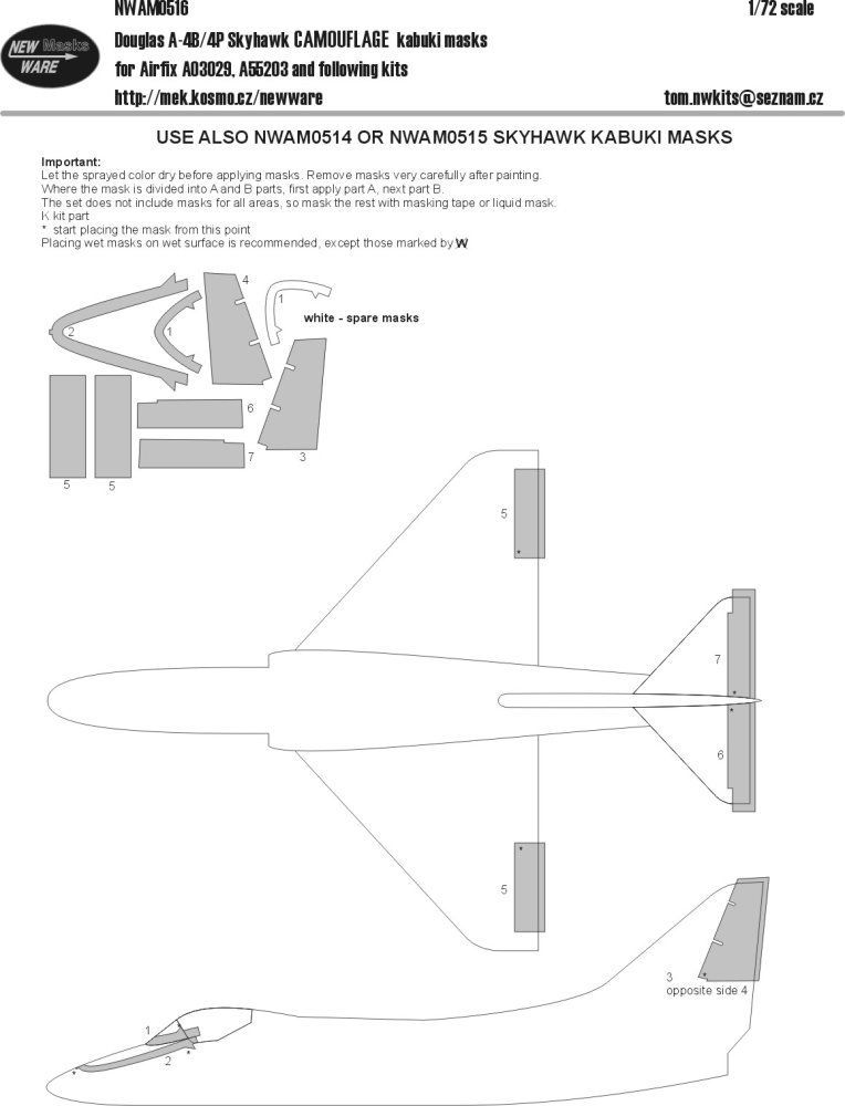 1:72 Mask Douglas A-4B/4P Skyhawk CAMOUFLAGE (AIR)