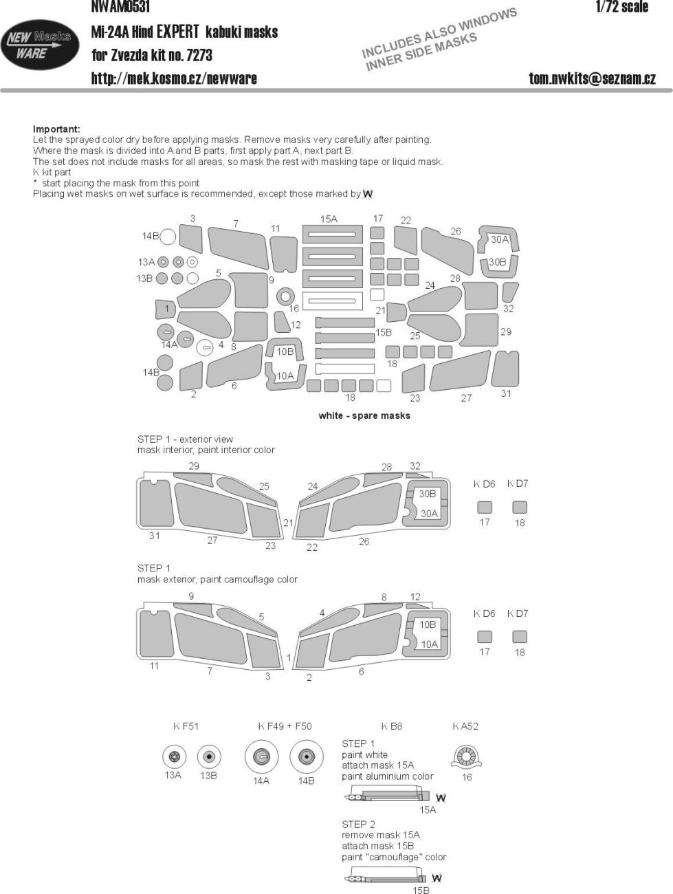 1:72 Mask Mi-24A Hind EXPERT (ZVE 7273)