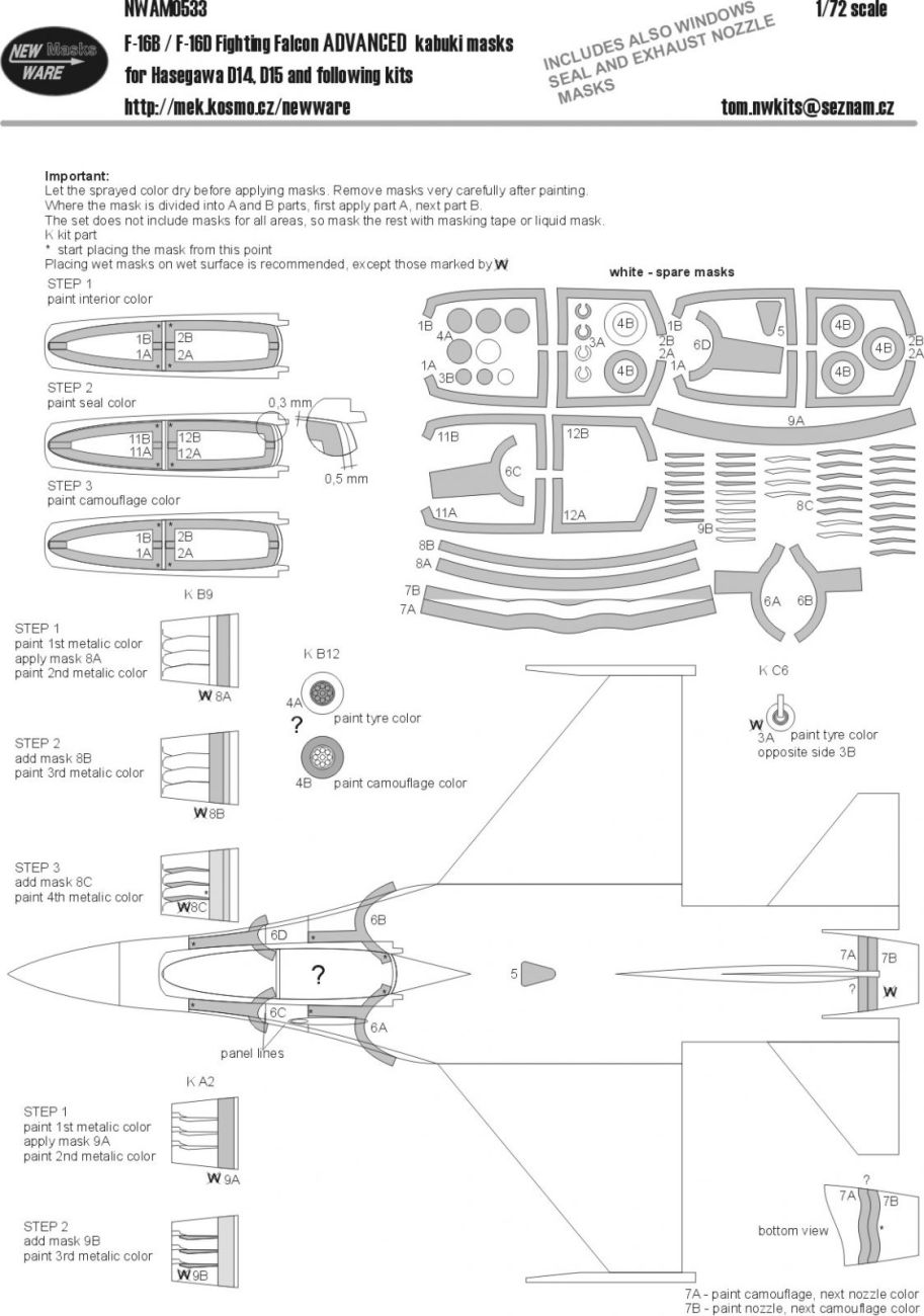 1:72 Mask F-16B/F-16D Fight.Falcon ADVANCED (HAS)