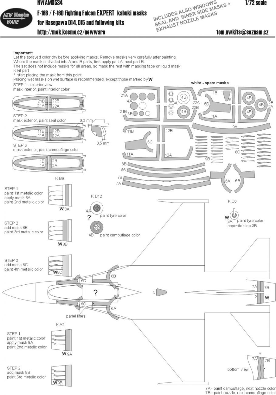 1:72 Mask F-16B/F-16D Fighting Falcon EXPERT (HAS)