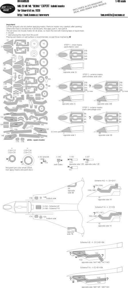 1:48 Mask MiG-23MF/ML 'Bedna' EXPERT (EDU 11120)