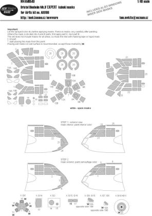 1:48 Mask Bristol Blenheim Mk.IF EXPERT (AIRFIX)