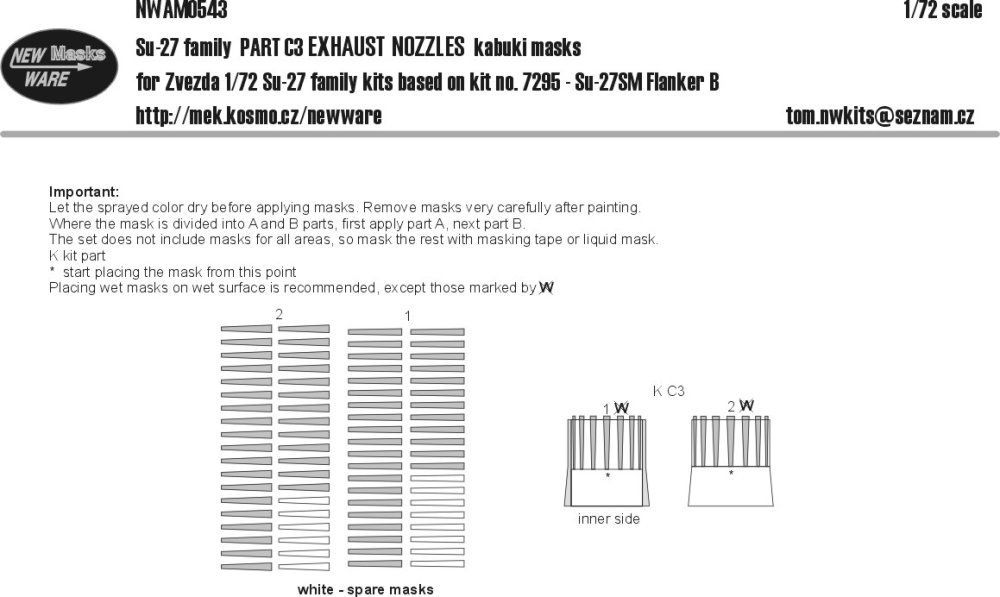 1:72 Mask Su-27 family EXHAUST NOZZLES (ZVE)