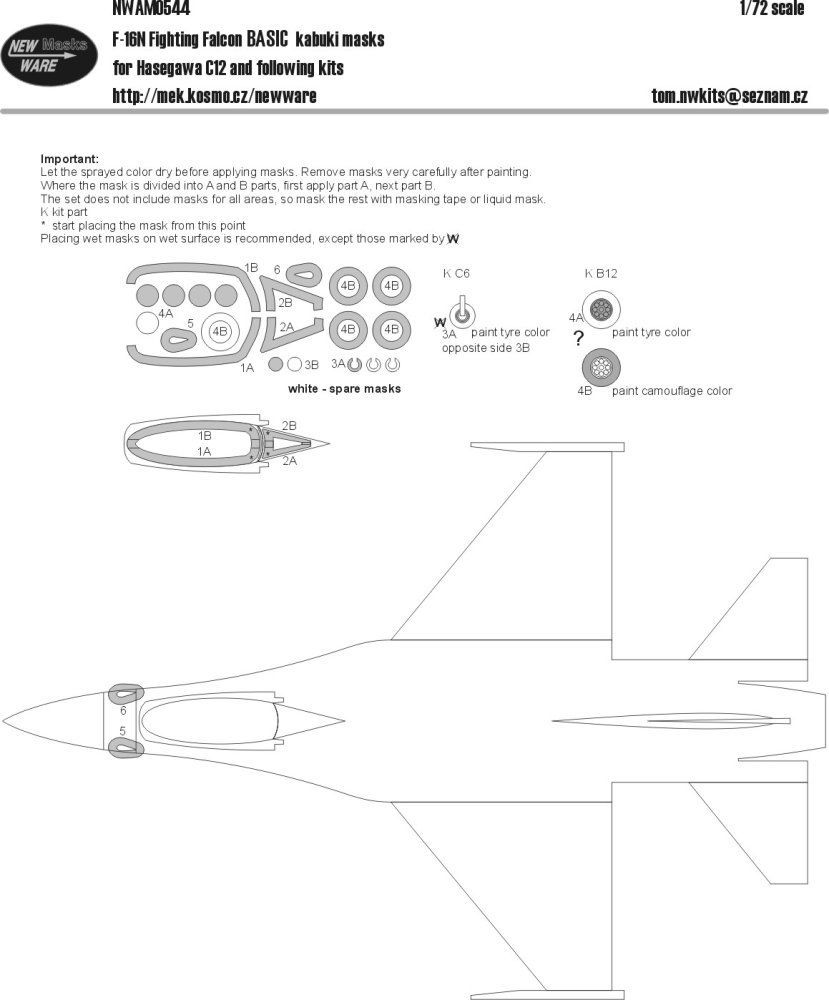 1:72 Mask F-16N Fighting Falcon BASIC (HAS)