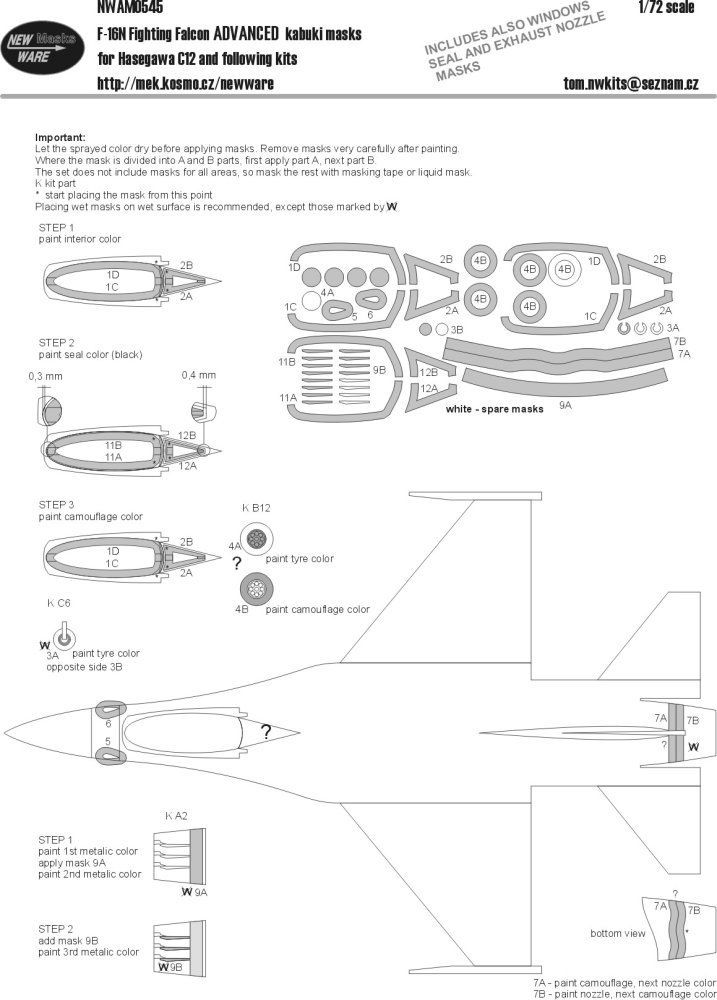 1:72 Mask F-16N Fighting Falcon ADVANCED (HAS)