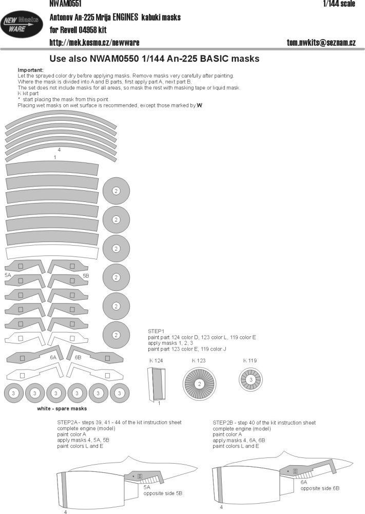1:144 Mask Antonov An-225 Mrija ENGINES (REV)