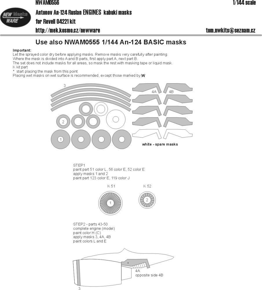 1:144 Mask An-124 Ruslan ENGINES (REV 04221)