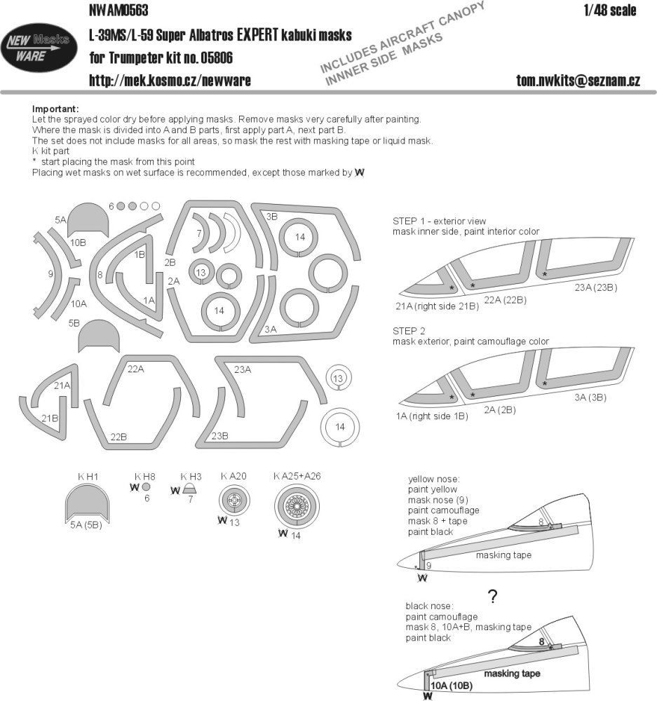 1:48 Mask L-39MS/L-59 Sup.Albatros EXPERT (TRUMP)