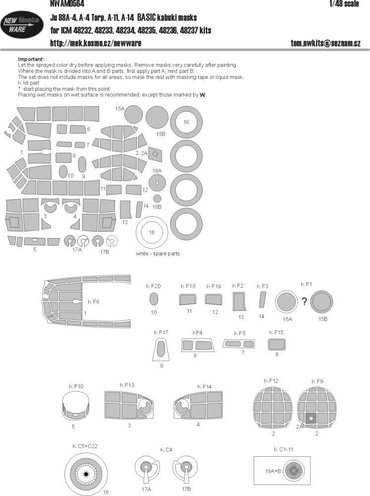 1:48 Mask Ju-88A-4/A-4 Torp/A-11/A-14 BASIC (ICM)