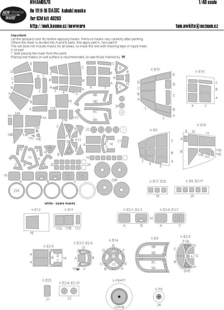 1:48 Mask He-111 H-16 BASIC (ICM 48263)