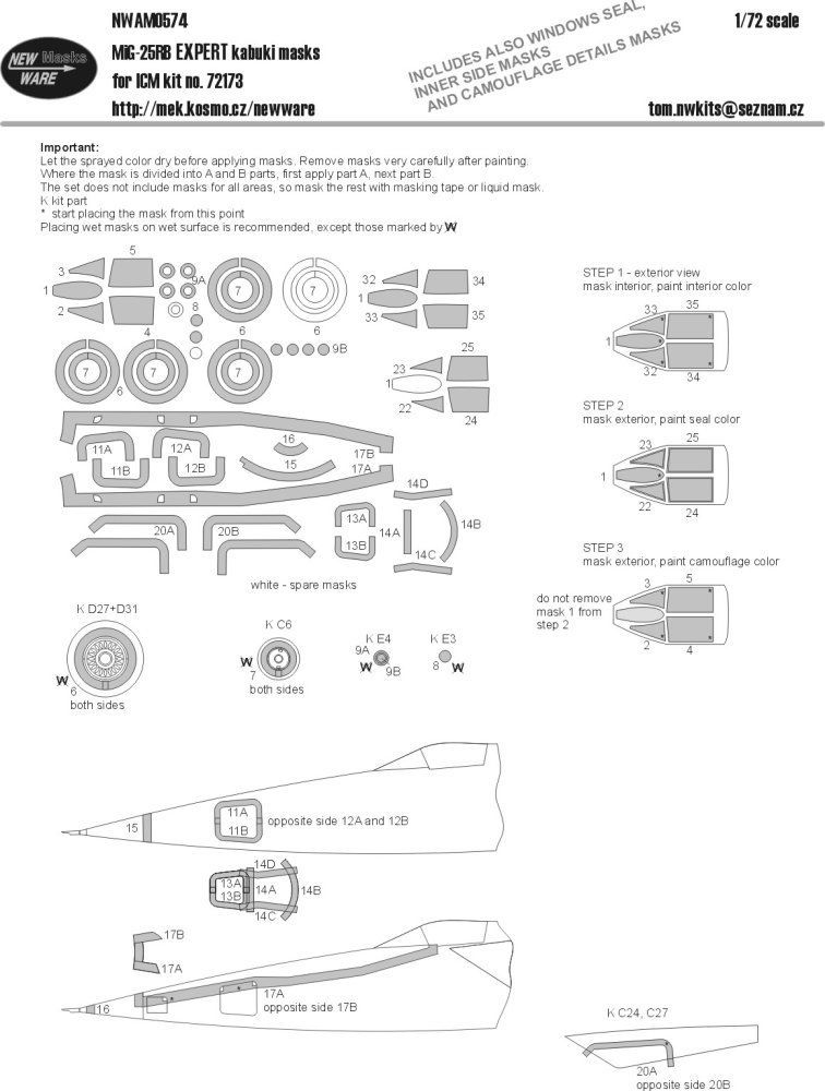 1:72 Mask MiG-25RB EXPERT (ICM 72173)