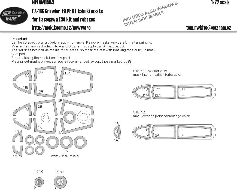 1:72 Mask EA-18G Growler EXPERT (HAS E38)